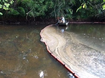 Removal of Fire Runoff Floating Pond Resins/Scum from Detention Pond