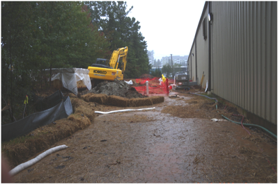 Floodwater Carriers Fuel into Building