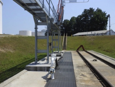 Concrete Spill Diversion Trench Flows to Existing Tank Farm 
Secondary Containment