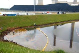 Oil Spill Cleanup at Coal Fired Plant