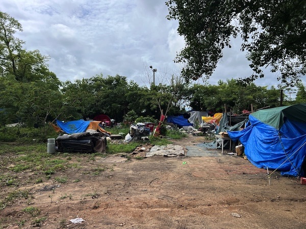 Encampment near stream