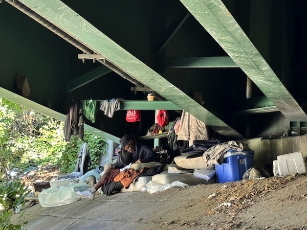 Encampment under bridge