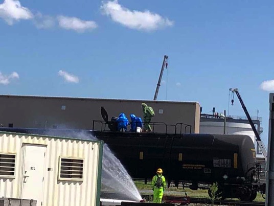 Anhydrous Ammonia Leak Stopped on Railcar