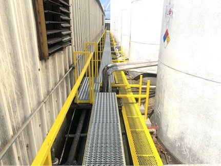 Tank Farm Grating Walkway Installed at Chemical Plant in Cartersville, Georgia 