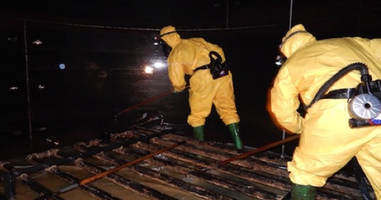 Cleaning Tank Bottoms from Heating Coils in Above Ground Storage Tank in Cherokee County