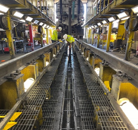 High Rail Cleaning of Locomotive Repair Shop Service Pit in Forsythe County, Georgia