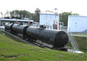 Railcar Loading Rack at Fuel Terminal