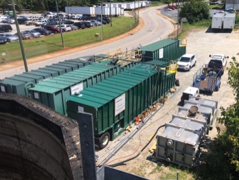 temporary mobile equalization system at food manufacturing wastewater treatment plant