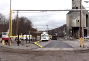 Rollover Containment Curb & Inground Weir Box
with Automated Sluice Gate Roanoke West Virginia