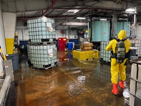 Paracetic Acid Fire Spill Cleanup