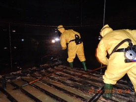 Cleaning Heating Coil in Confined Space Tank